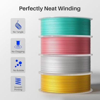 ELEGOO Silk PLA Filament 1.75mm Gold & Silver Grey 2KG, 3D Printer Filament - Image 3