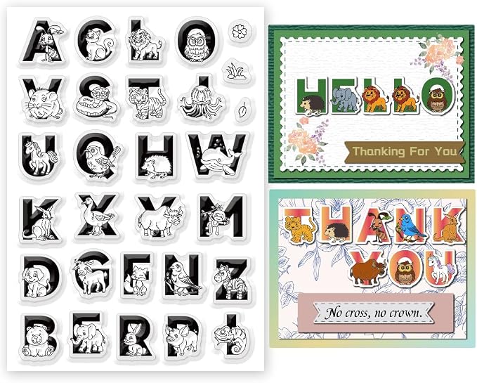 Cute Animals 26 Alphabet Clear Stamps by BEUNITONE