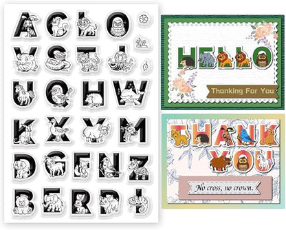 Cute Animals 26 Alphabet Clear Stamps by BEUNITONE
