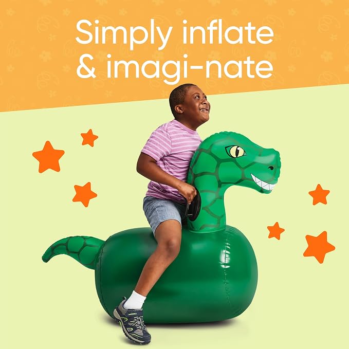 Hearthsong Hop N Go Inflatable Dino Riding Bouncy Hopping Toys - Image 4