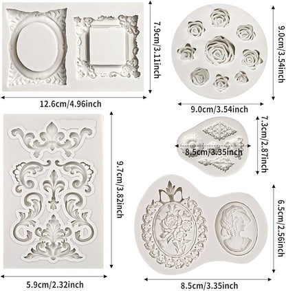 Growtail Vintage Frame Fondant Silicone Molds - Image 6