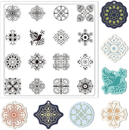 CHGCRAFT Polymer Clay Texture Sheets Boho Polymer Clay Texture Mat Silicone by chgcraft