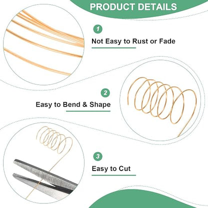 0.3 mm/28 Gauge Copper Wire for Jewelry Making, 49.2FT Copper Beading Craft - Image 2