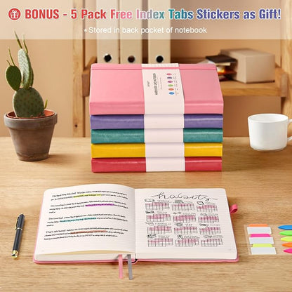 5 Pack Lined Notebook Journal for Women, 312 Numbered Pages Thick Notebooks Bulk - Image 6