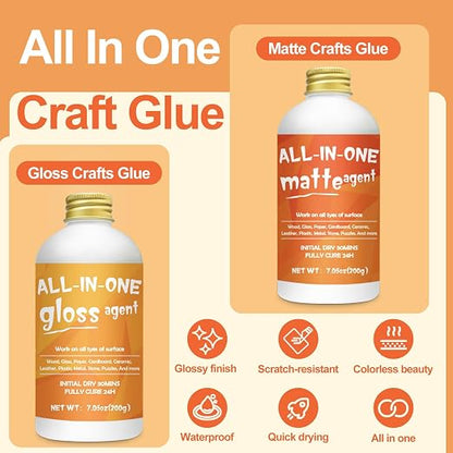 Crafts Sealer Gloss Matte Finish, 200ml+200ml All in One Craft Glue, and Finish - Image 5