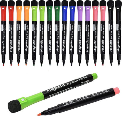 Browill Magnetic Dry Erase Markers, Fine Tip Low Odor Whiteboard Markers by Browill