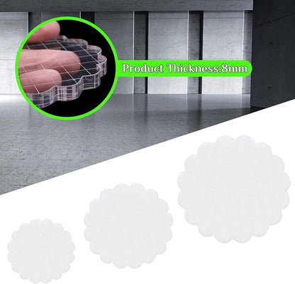 3 Pieces Acrylic Stamp Blocks Set, Sector Clear Stamping Blocks Tools Set - Image 3