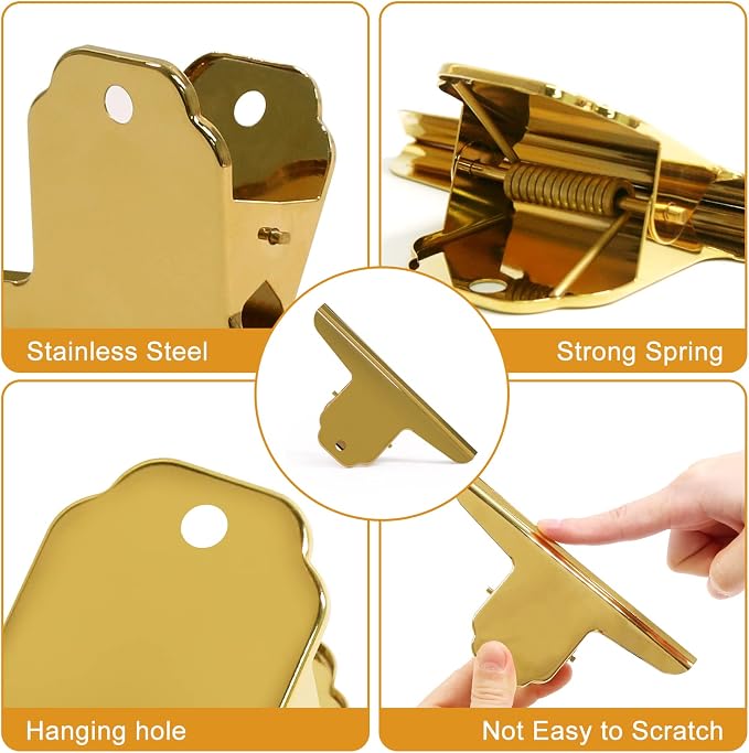Coideal Gold Metal Bulldog Paper Clips, 3 Pack Stainless Steel Large Bull Clips - Image 6