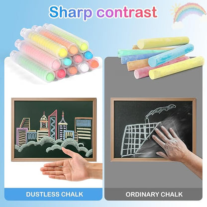 72Pcs Colored Dustless Washable Drawing Chalk Artists Set - Image 3