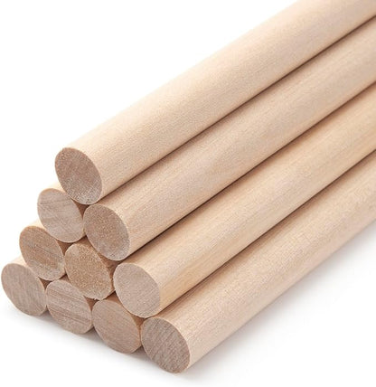 Wood Dowels Wooden Dowel Rods for Crafts, Unfinished Hardwood Sticks for Arts by Coowayze