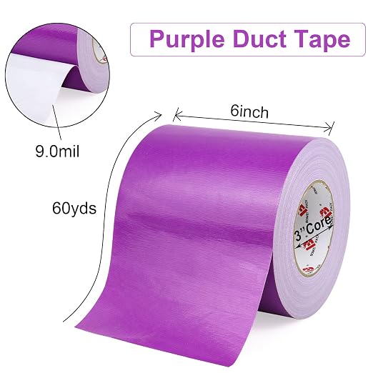 BOMEI PACK 6" Purple Duct Tape Heavy Duty, 6 Inch x 60 Yards Purple Wide Rol - Image 2