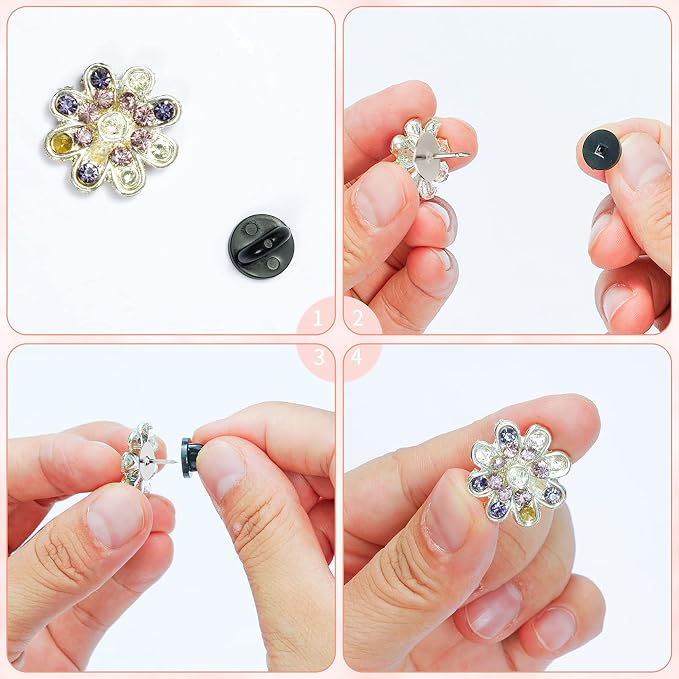 400pcs PVC Rubber Pin Backs Heliltd Butterfly Clutch Pins Backing Keepers - Image 4