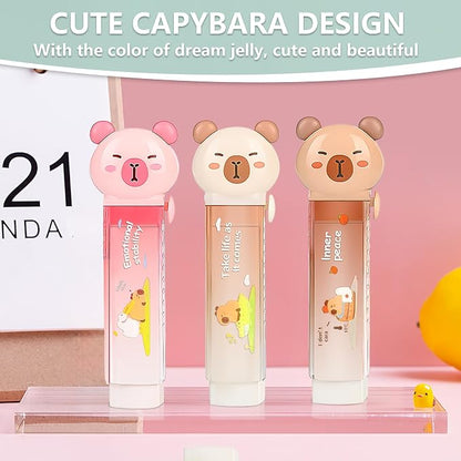 3Pcs Retractable Pencil Erasers, Cute Erasers, Kawaii Capybara Eraser, Suitable - Image 2