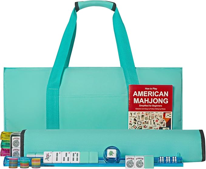 American Mahjong Game Set, 166 Light Green Tiles, 4 All-in-One Color by GUSTARIA