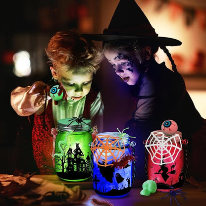 Halloween Crafts Activities For Kids Ages 4-12, 8 Pack Glass Mason Jar for - Image 4