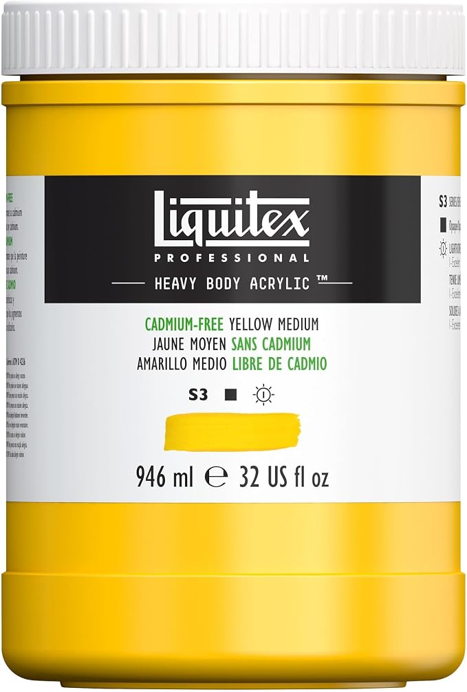 Liquitex Professional Heavy Body Acrylic Paint, 32-oz Pot, Cadmium Yellow Free by Liquitex