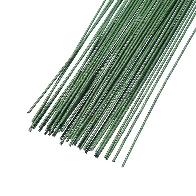 DECORA 18 Gauge Dark Green Floral Paper Wrapped Wire 16 inch, 50/Package - Image 3