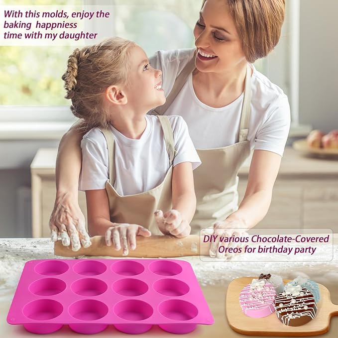 Sakolla 2 PCS Round Chocolate Cookie Molds, Cylinder Silicone Mold, Mini Soap - Image 6