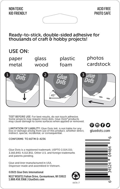 Glue Dots, Craft Dots Dot N' Go Dispenser, Double-Sided, .38 Inch, 200 Dots - Image 3