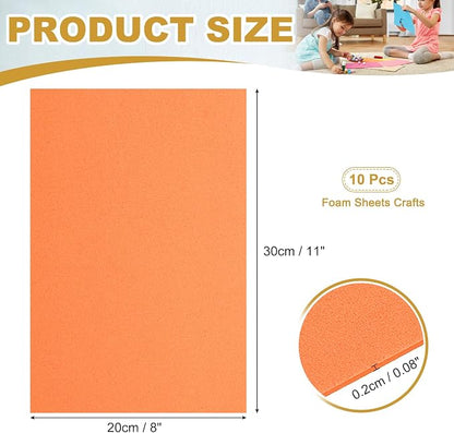 uxcell 10 Pcs Orange EVA A4 Foam Sheets Crafts, 12 x 8 Inch Foam Paper - Image 2
