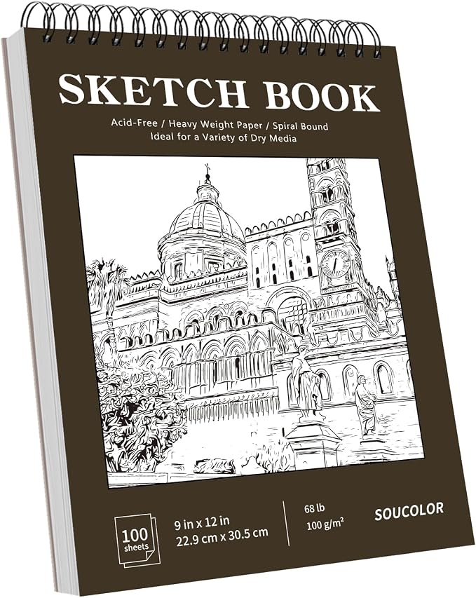 Classroom Must Haves Supplies for Teacher Student, Soucolor 9" x 12" Sketch by Soucolor