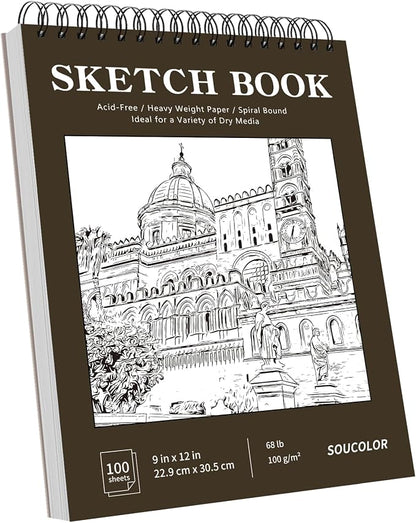 Classroom Must Haves Supplies for Teacher Student, Soucolor 9" x 12" Sketch by Soucolor