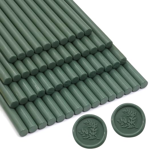 52pcs Olive Green Wax Sealing Sticks, Andotopee Glue Gun Wax Seal Sticks by Andotopee