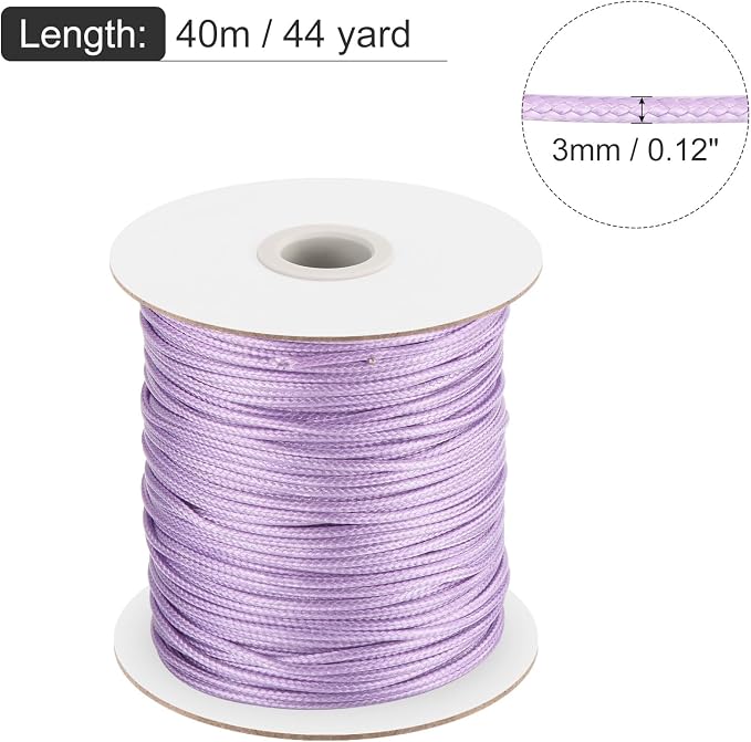 MECCANIXITY Waxed Cord 3mm Waxed Polyester Cord 44 Yard Wax String - Image 2