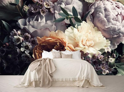 Floral Wallpaper Mural for Bedroom Orange Flower Wall Mural Living Room - Image 3