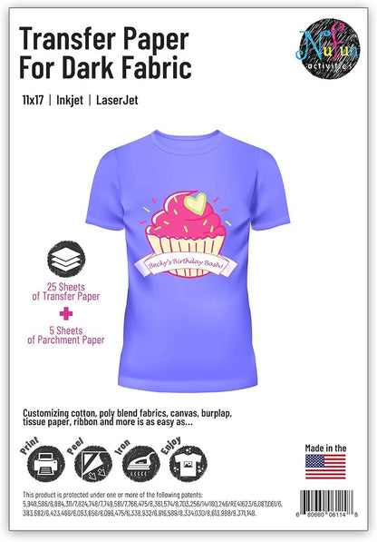 NuFun Activities Inkjet Printable Iron-On Heat Tshirt Transfer Paper 11x17 by NufunActivitesDesignPrintIronEnjoy