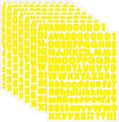 Starboling Letter Stickers, 1/2 inch Yellow Alphabet Stickers, Self-Adhesive by Starboling