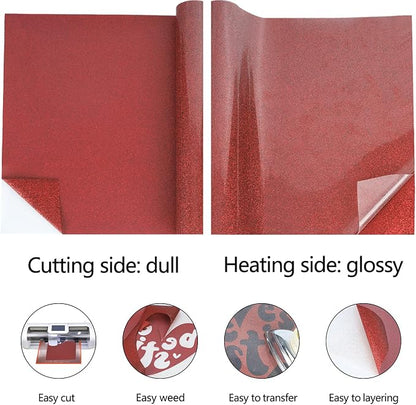 guangyintong Glitter Red Heat Transfer Vinyl HTV Rolls - Image 5