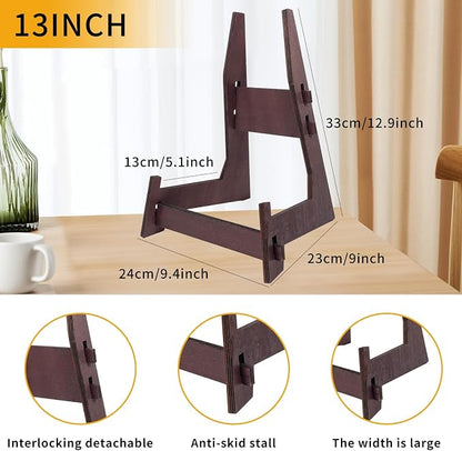 2 Pack 13 Inch Wooden Large Plate Display Stands, Book/Easel Plate Holder - Image 3