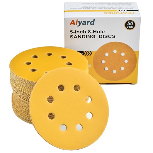 5-Inch 8-Hole Hook and Loop Sanding Discs 400-Grit Random Orbit Sandpaper by Aiyard