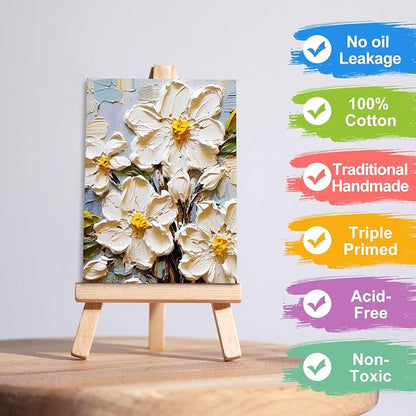 ESRICH 5x7IN Small Canvases for Painting, 12 Pack Mini Canvas Boards Cotton - Image 3