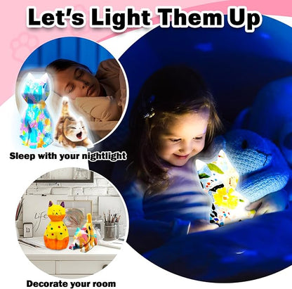 FUNZBO 2pcs Paint Your Own Cat Lamp Kit - Image 4
