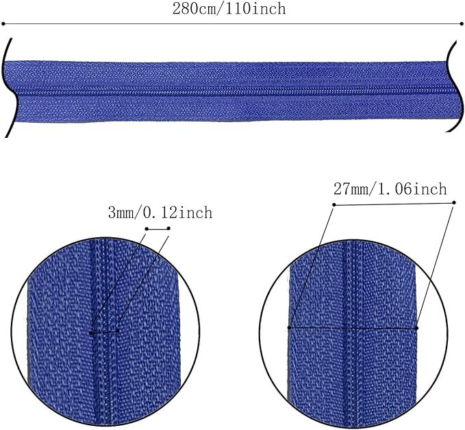 DOITEM Zipper Tape 3 mm Nylon Endless Zipper Set - Image 3