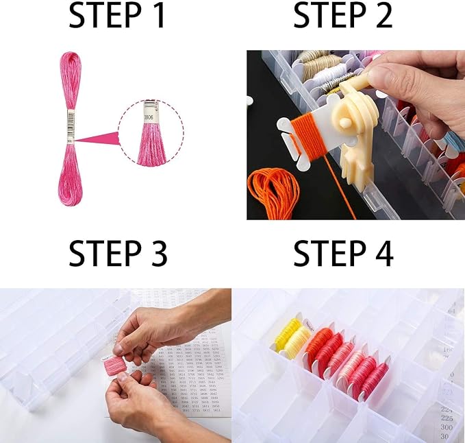 Embroidery Floss Organizer, Cross Stitch Thread Storage Box Tools - Image 4