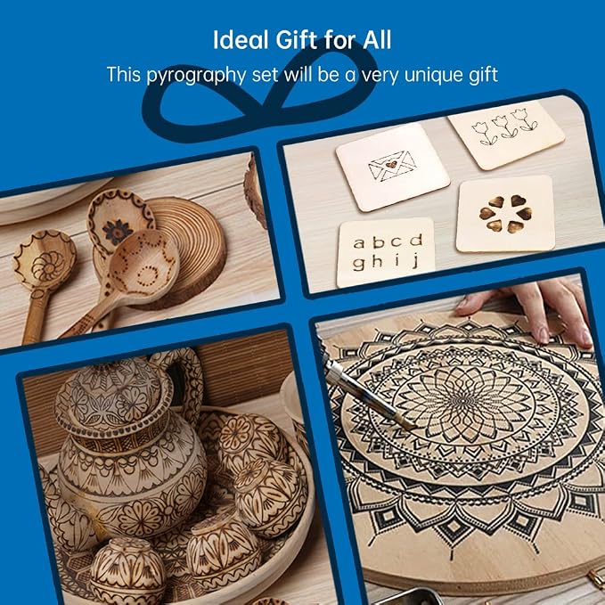 Goodcrafter Pyrography Pen 2-IN-1 Wood Burning Kit 101-IN-1, 200~480°C/Wire-Nib - Image 6