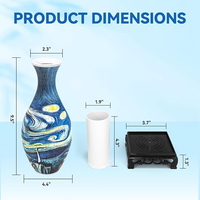 3D Puzzles Vase for Adults, Crafts for Adults, 160 Pieces Plastic DIY Unique - Image 6