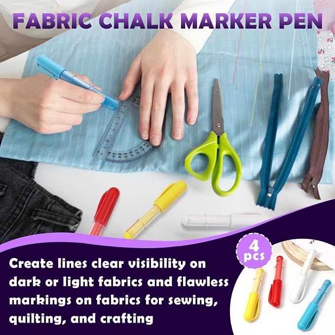 4PCS Sewing Chalk for Fabric, Wipeable and Washable Fabric Chalk for Sewing - Image 2