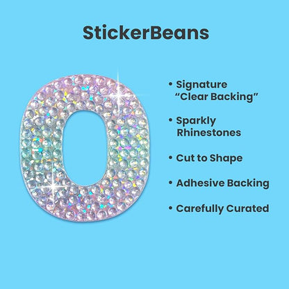 StickerBeans® Rhinestone Alphabet Letter Sticker O - Image 2