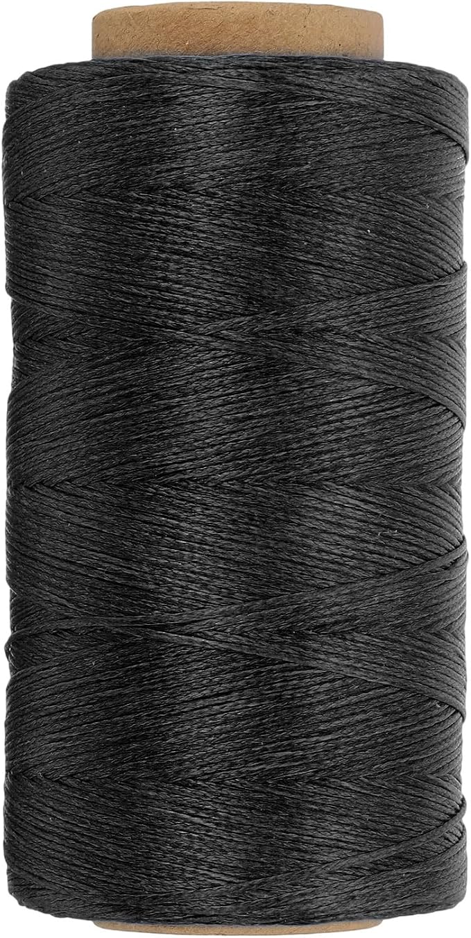 PATIKIL 284 Yard Flat Waxed Thread 150D 1mm Leather Sewing Cord by PATIKIL