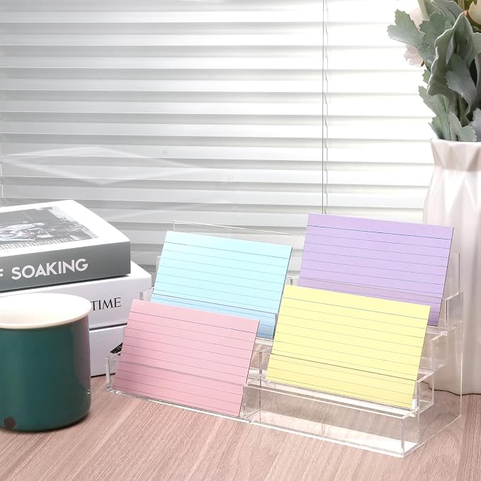 4 Tier Index Card Display Stand 3x5 Acrylic Card Holder - Image 7