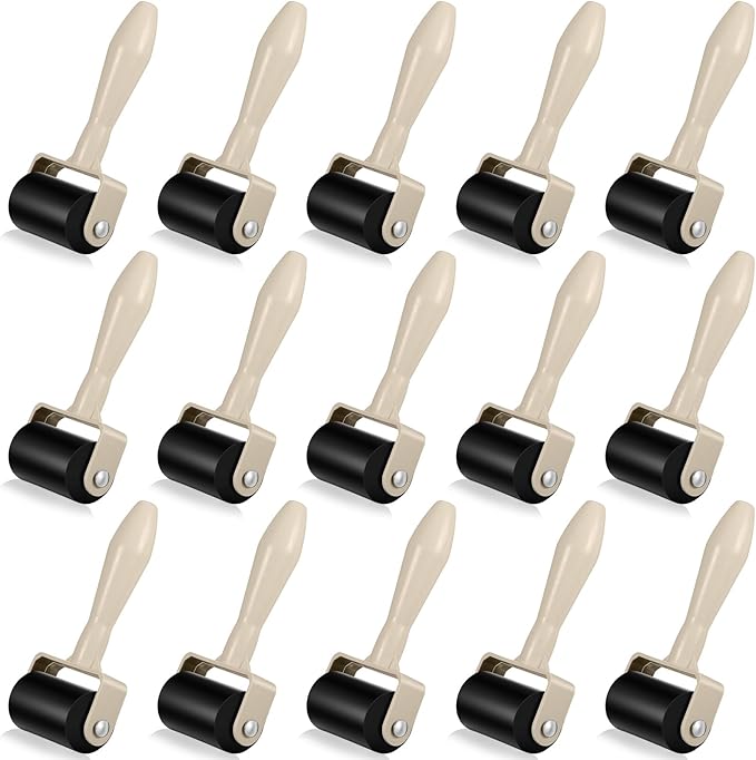 Frienda 15 Pcs Rubber Brayer Rollers 1.9 Inch Rubber Ink Roller by Frienda