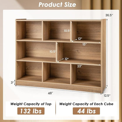 Toy Storage Organizer, 3-Tier Kids Bookshelf, 8 Cube Kids' Bookcases, Cabinets - Image 3