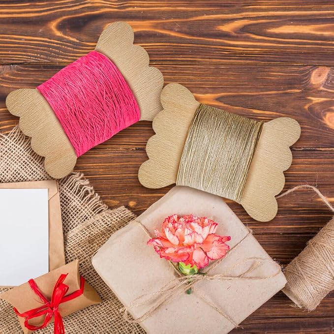 100 Pieces DIY Embroidery Thread Floss Bobbin Organizer Wooden Ribbon Twine Reel - Image 6