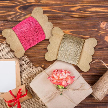 100 Pieces DIY Embroidery Thread Floss Bobbin Organizer Wooden Ribbon Twine Reel - Image 6