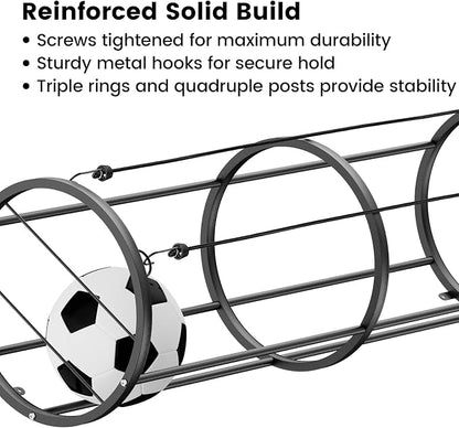 Garage Ball Storage Rack – Freestanding & Wall Mounted Sports Organizer - Image 5