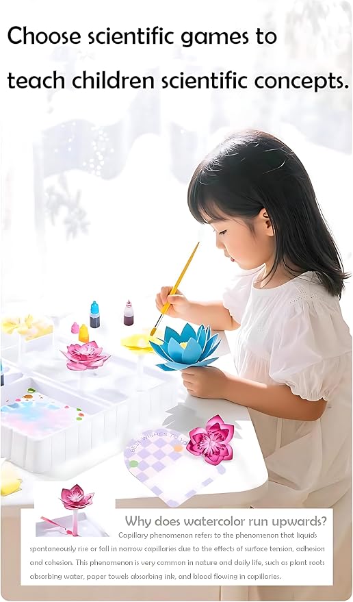 Science Craft Kit: Color Mixing & Dyeing Paper Flower Bouquet - Image 4